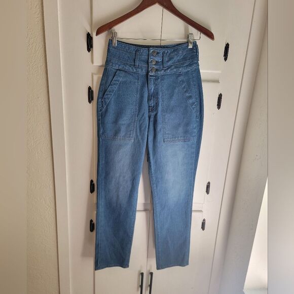 Veronica Beard Logan Slim Straight Extra High Rise Jeans 27 - Picture 1 of 6